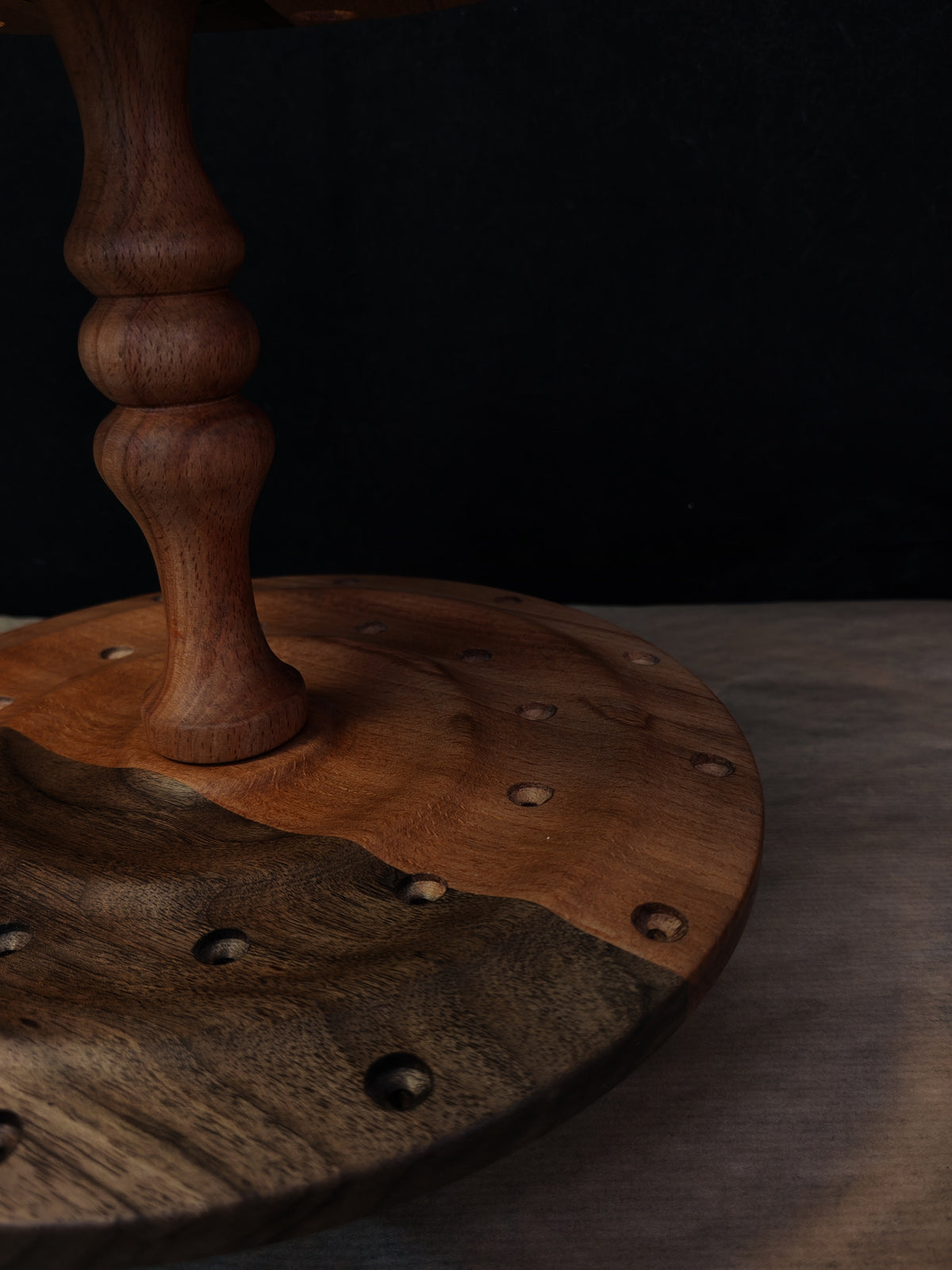 Red Beech Multi-Wood Rotating Spindle Stand for 24 Spindles