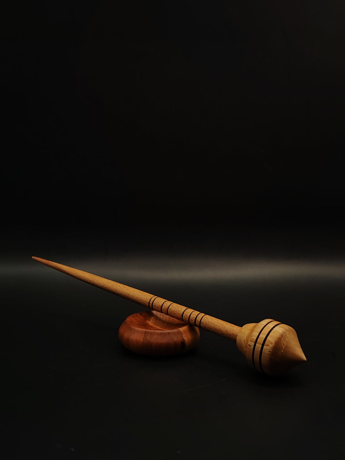 Beech Support Spindle with Pear Whorl | Kravelli