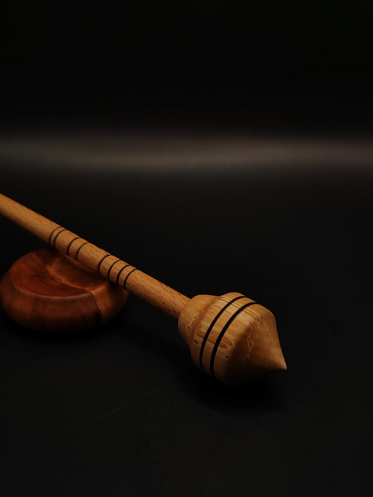 Beech Support Spindle with Pear Whorl | Kravelli