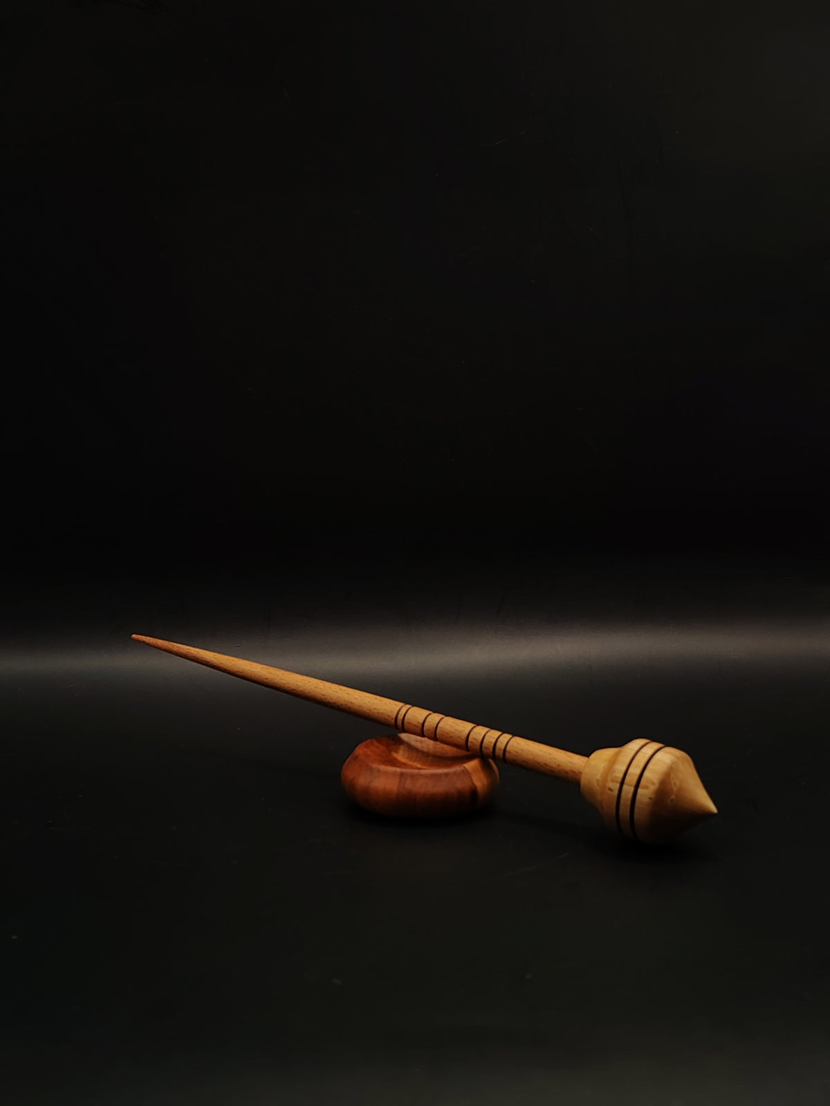 Beech Support Spindle with Pear Whorl | Kravelli